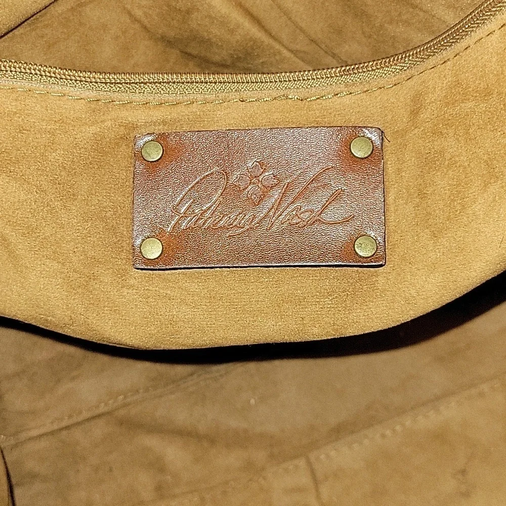 Patricia Nash Talloria Tooled Brown Leather Tote Shoulder Bag Handbag Purse